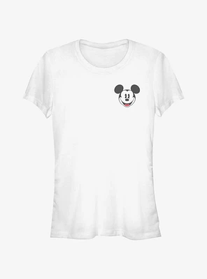 Disney Mickey Mouse Retro Face Pocket Girls T-Shirt