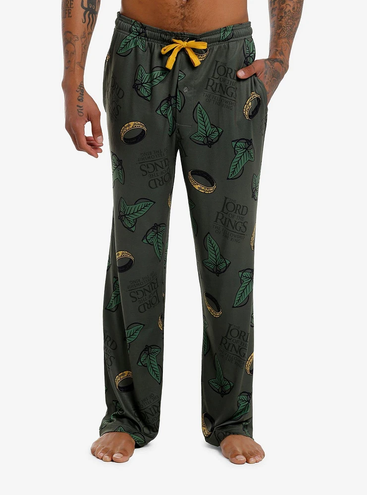 The Lord Of Rings Leaf & Ring Pajama Pants