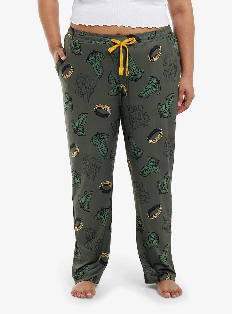 The Lord Of Rings Leaf & Ring Pajama Pants Plus