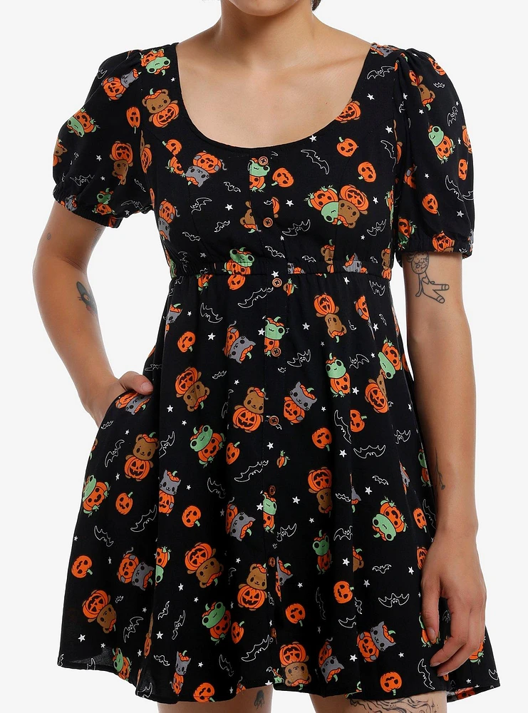 Sweet Society Critter Pumpkon Babydoll Dress