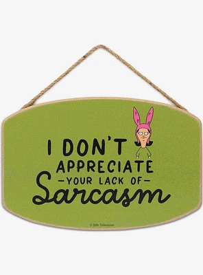 Bob's Burgers Lack of Sarcasm Louise Belcher Hanging Wood Wall Decor