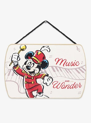 Disney Mickey Mouse Marching Music & Wonder Hanging Wood Wall Decor