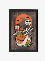 The Nightmare Before Christmas Jack, Sally, Zero Jack-O-Lantern Framed Wood Wall Decor