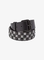 Black & Grey Pyramid Stud Belt