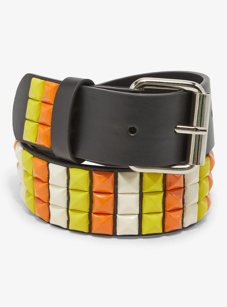 Candy Corn Stripe Pyramid Stud Belt