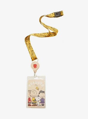 Peanuts Comic Panels Allover Print Lanyard with Retractable Badge