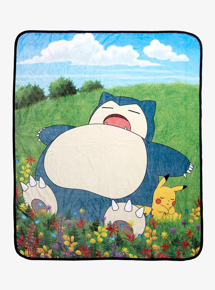 Pokémon Snorlax & Pikachu Sleeping Fleece Throw - BoxLunch Exclusive