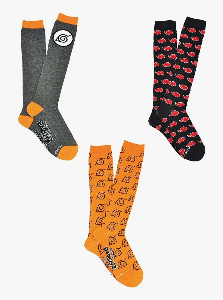 Naruto Shippuden Knee High Socks 3 PK Bundle