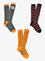 Naruto Shippuden Knee High Socks 3 PK Bundle