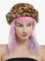 Leopard Print Fuzzy Hat