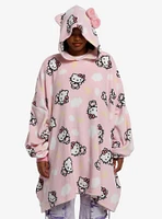 Hello Kitty Allover Print Fuzzy Overside Hoodie