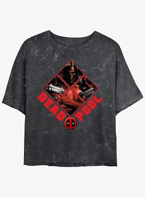 Marvel Deadpool Dead Gang Girls Mineral Wash Crop T-Shirt