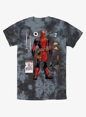 Marvel Deadpool Mercenary Items Tie-Dye T-Shirt