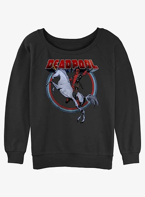 Marvel Deadpool Unicorns Forever Girls Slouchy Sweatshirt