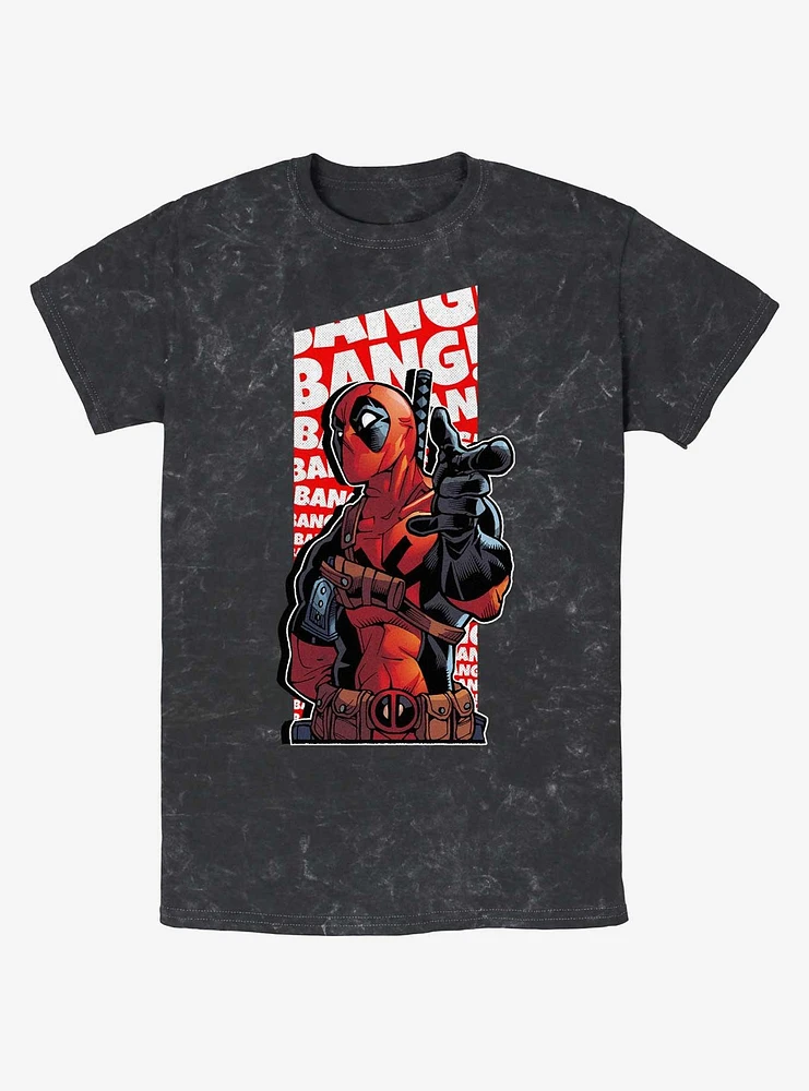 Marvel Deadpool Bang Finger Gun Mineral Wash T-Shirt