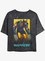 Wolverine Claws Out Poster Girls Mineral Wash Crop T-Shirt