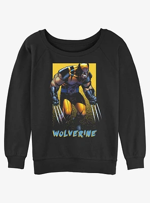 Wolverine Claws Out Poster Girls Slouchy Sweatshirt