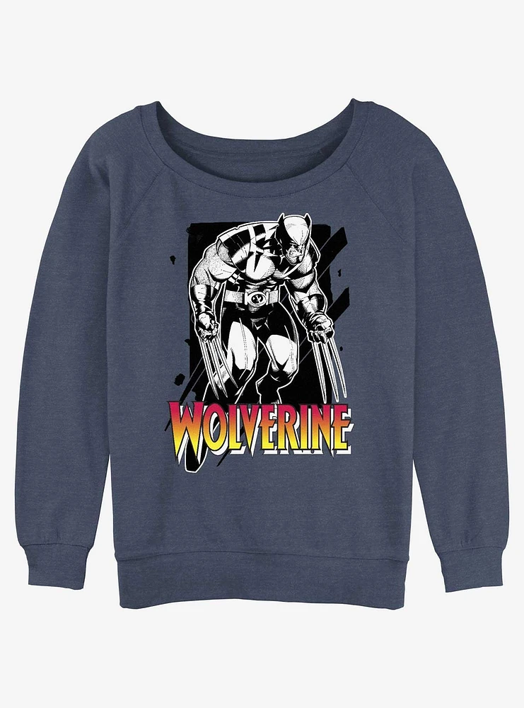 Wolverine Claw Marks Girls Slouchy Sweatshirt