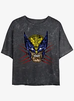 Wolverine Rage Face Girls Mineral Wash Crop T-Shirt