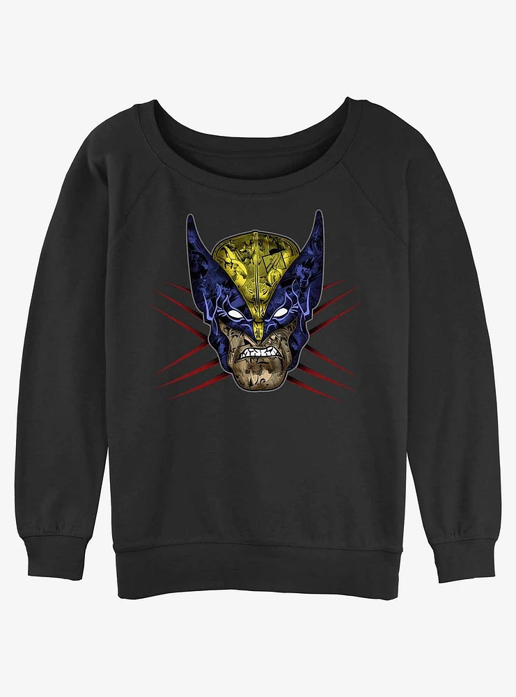 Wolverine Rage Face Girls Slouchy Sweatshirt