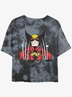 Wolverine Bring The Claws Girls Tie-Dye Crop T-Shirt