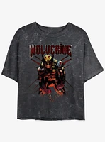 Wolverine Still Standing Girls Mineral Wash Crop T-Shirt