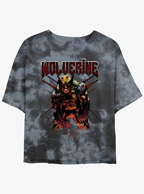 Wolverine Still Standing Girls Tie-Dye Crop T-Shirt
