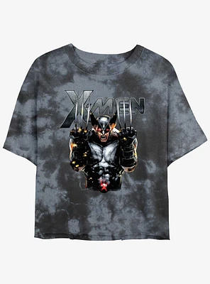 Wolverine Adamantium Rage Girls Tie-Dye Crop T-Shirt