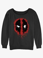 Marvel Deadpool Splatter Dead Eye Girls Slouchy Sweatshirt