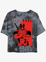 Marvel Deadpool Police Girls Tie-Dye Crop T-Shirt