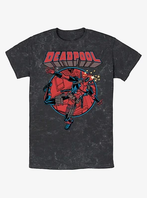 Marvel Deadpool Falling Dummy Mineral Wash T-Shirt