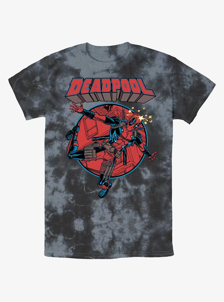 Marvel Deadpool Falling Dummy Tie-Dye T-Shirt