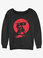 Marvel Deadpool Red Moon Silhouette Girls Slouchy Sweatshirt