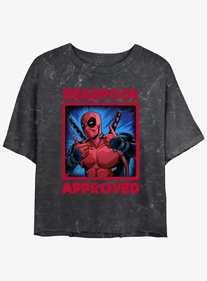Marvel Deadpool Approved Girls Mineral Wash Crop T-Shirt