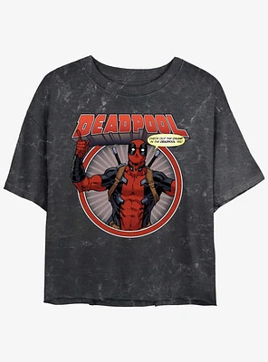 Marvel Deadpool Check Out The Chump Girls Mineral Wash Crop T-Shirt