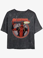 Marvel Deadpool Check Out The Chump Girls Mineral Wash Crop T-Shirt