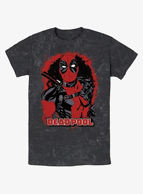 Marvel Deadpool Painted Merc Mineral Wash T-Shirt