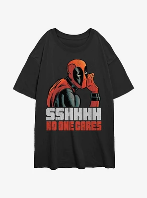 Marvel Deadpool No One Cares Girls Oversized T-Shirt