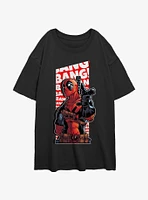 Marvel Deadpool Bang Finger Gun Girls Oversized T-Shirt