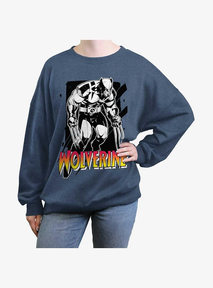 Wolverine Claw Marks Girls Oversized Sweatshirt