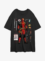 Marvel Deadpool Mercenary Items Girls Oversized T-Shirt