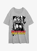 Wolverine Claw Marks Girls Oversized T-Shirt