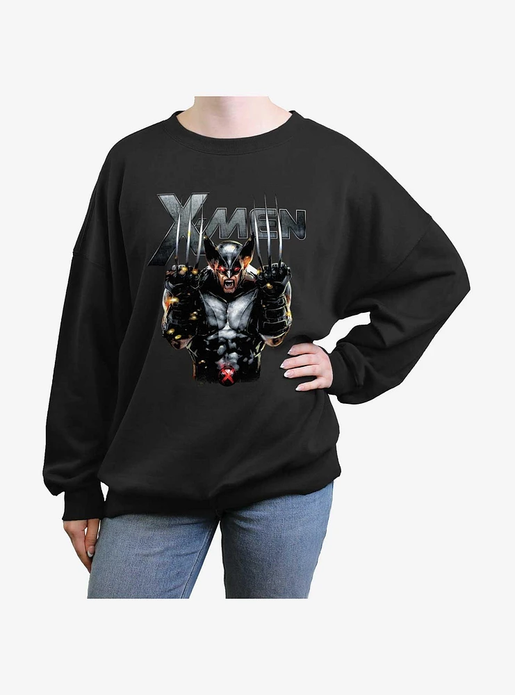 Wolverine Adamantium Rage Girls Oversized Sweatshirt