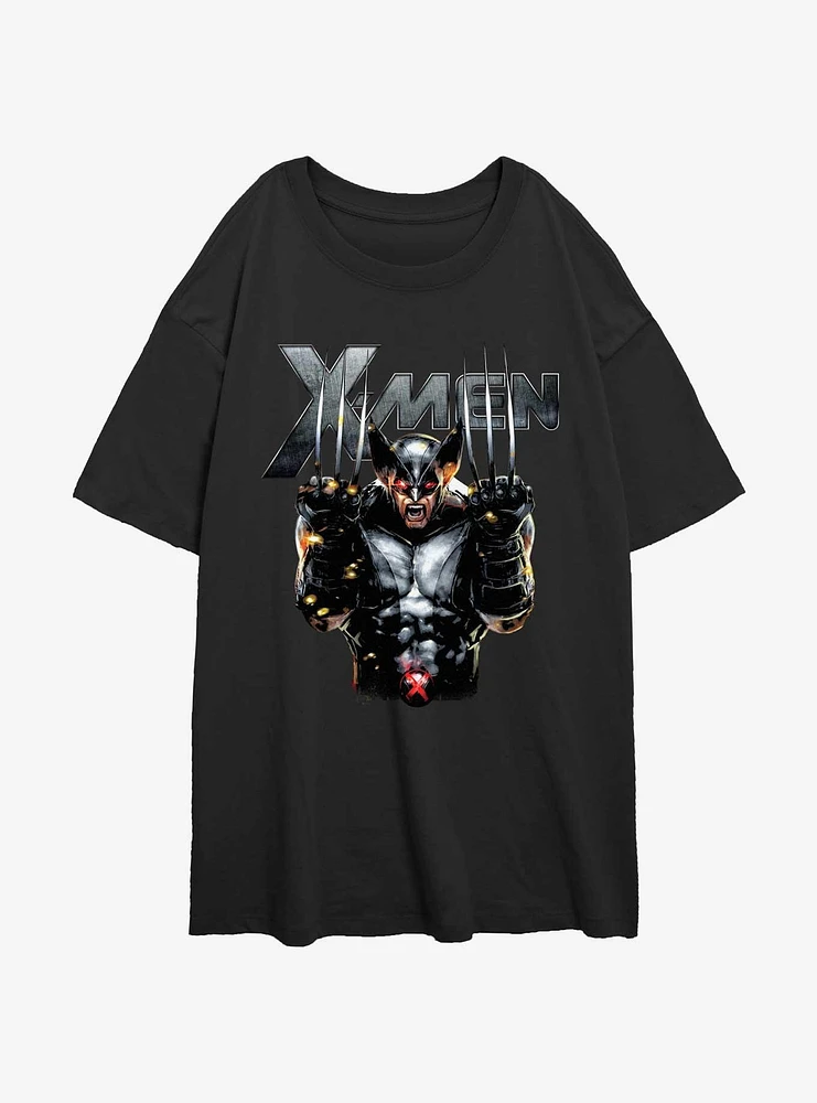 Wolverine Adamantium Rage Girls Oversized T-Shirt