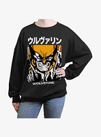Wolverine Kanji Rage Girls Oversized Sweatshirt