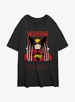 Wolverine Shiny Claws Girls Oversized T-Shirt