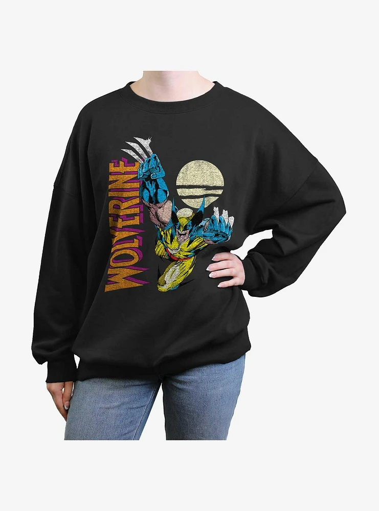 Wolverine Pounce At Night Girls Oversized Sweatshirt