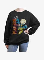 Wolverine Pounce At Night Girls Oversized Sweatshirt