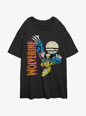 Wolverine Pounce At Night Girls Oversized T-Shirt