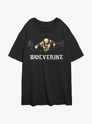 Wolverine Punch With Blades Girls Oversized T-Shirt